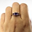 Three Stone Amethyst & Diamond Ring | 1.50ct | 0.07ctw | SZ 7.25 | Fashion