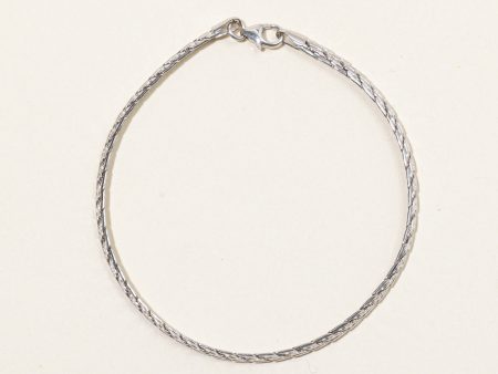 14k White Gold Woven Link Bracelet | 7.25  | For Discount