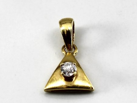 Solitaire Diamond Triangle Gold Pendant | 0.07ct | on Sale