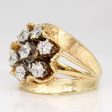 Vintage Diamond Flower Ring with Old European Cut Center Diamond | 0.80ctw | SZ 5.25 | on Sale