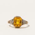 Yellow Glass Cocktail Ring | 1.10ct | SZ 4.75 | Online now