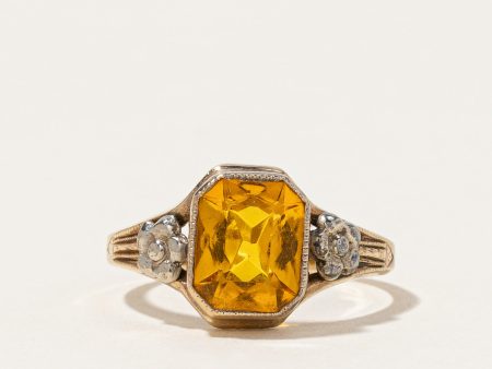 Yellow Glass Cocktail Ring | 1.10ct | SZ 4.75 | Online now