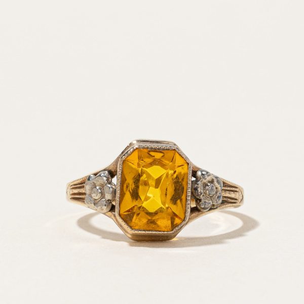 Yellow Glass Cocktail Ring | 1.10ct | SZ 4.75 | Online now