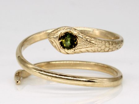 Vintage Italian Peridot Snake Ring | 0.10ct | SZ 5.75 | Discount