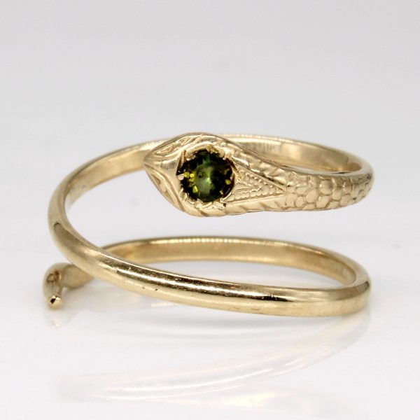 Vintage Italian Peridot Snake Ring | 0.10ct | SZ 5.75 | Discount