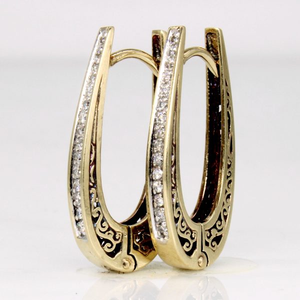 10k Gold Diamond Hoop Earrings | 0.23ctw | For Sale