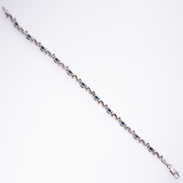 10k Yellow Gold Blue Sapphire Bracelet | 2.27ctw | 7.25  Supply