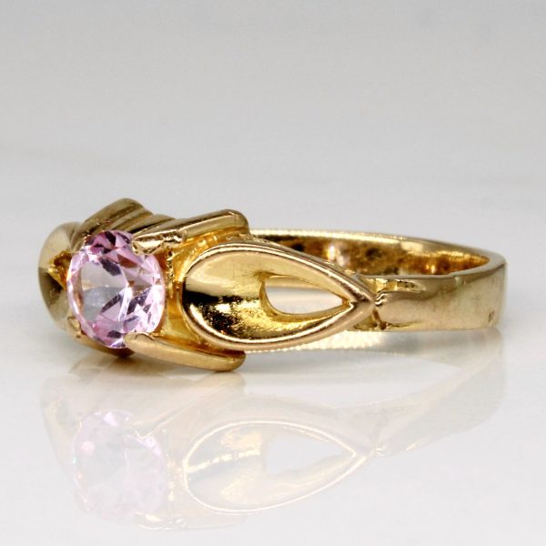 Synthetic Pink Sapphire High Set Ring | 0.60ct | SZ 7 | Online