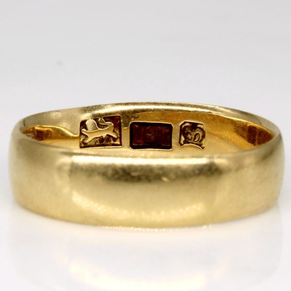 Vintage Pseudo Hallmarked 18k Yellow Gold Band | SZ 6 | on Sale