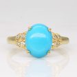 Turquoise & Diamond Cocktail Ring | 2.25ct, 0.04ctw | SZ 7 | Online Sale