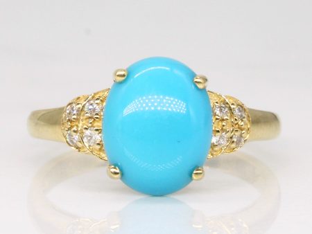 Turquoise & Diamond Cocktail Ring | 2.25ct, 0.04ctw | SZ 7 | Online Sale