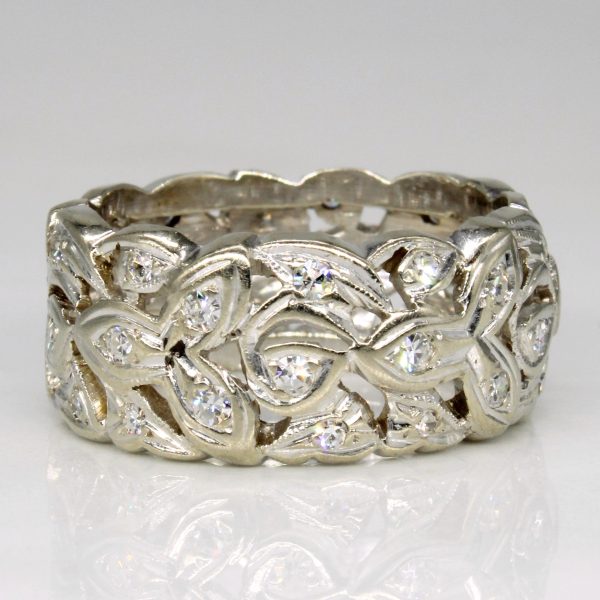 Vintage Leaf Design Diamond Ring | 0.58ctw | SZ 6.75 | Online Hot Sale