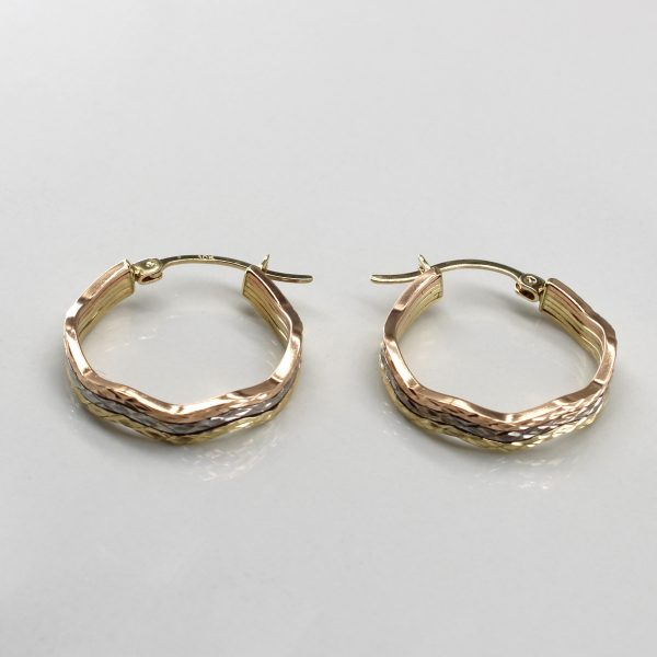 Tri Tone Gold Hoop Earrings Online