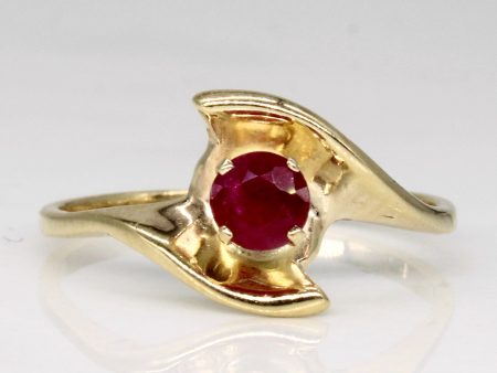 Synthetic Ruby Abstract ring | 0.27ct | SZ 6.5 | on Sale