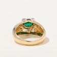 Synthetic Emerald & Natural Diamond Ring | 0.95ct, 0.06ctw | SZ 7 | Online Hot Sale