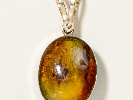 Two-Sided Larimar & Amber Pendant | 3.50ct, 1.50ct | Online Hot Sale