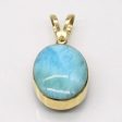 Two-Sided Larimar & Amber Pendant | 3.50ct, 1.50ct | Online Hot Sale