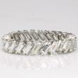 Vintage Baguette Cut Diamond Eternity Ring | 2.70ctw VS1 2 H I | SZ 8.25 | Sale