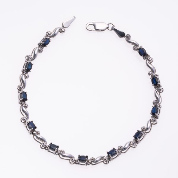 10k Yellow Gold Blue Sapphire Bracelet | 2.27ctw | 7.25  Supply