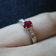 Synthetic Ruby & Diamond Engagement Ring | 0.70ct, 0.10ctw | SZ 6 | Cheap