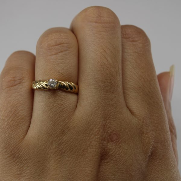 Solitaire Diamond Yellow Gold Ring | 0.15ct | SZ 5.5 | Hot on Sale