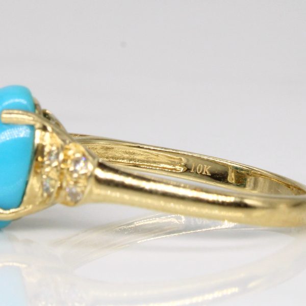 Turquoise & Diamond Cocktail Ring | 2.25ct, 0.04ctw | SZ 7 | Online Sale