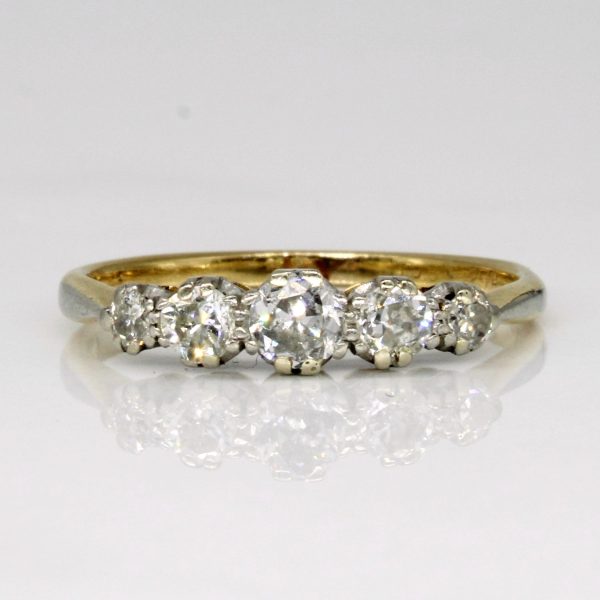 Transitional European Cut Five Diamond Ring | 0.50ctw | SZ 7 | For Cheap