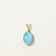 Two-Sided Larimar & Amber Pendant | 3.50ct, 1.50ct | Online Hot Sale