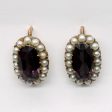 Vintage Synthetic Colour Change Sapphire & Natural Pearl Drop Earrings | 6.20ctw | For Sale