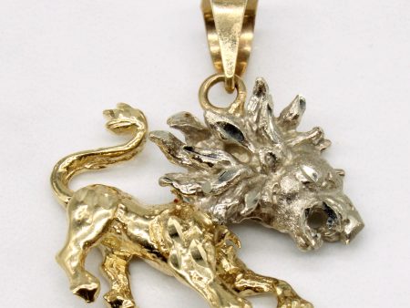 10k Two Tone Gold Lion Charm on Sale