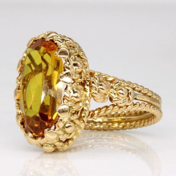 Synthetic Yellow Sapphire Cocktail Ring | 6.10ct | SZ 6.5 | Online Hot Sale