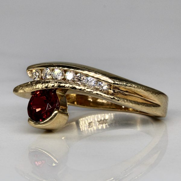 Synthetic Ruby & Diamond Unique Ring | 0.80ct, 0.19ctw | SZ 7 | Supply