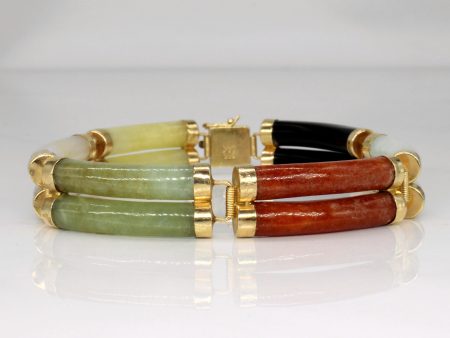 Jadeite & Onyx Bracelet | 48.00ctw | 7.5  | on Sale