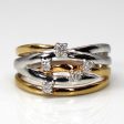 Two Tone Gold Diamond Crossover Ring | 0.10ctw | SZ 6 | on Sale