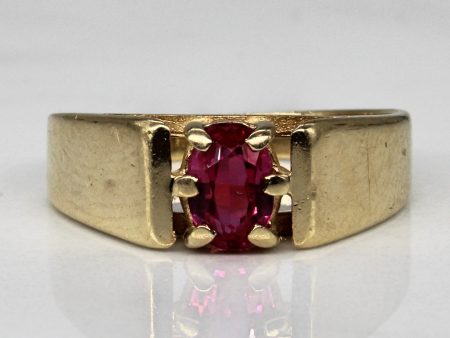 Synthetic Ruby High Set Ring | 0.40ct | SZ 5.75 | Fashion