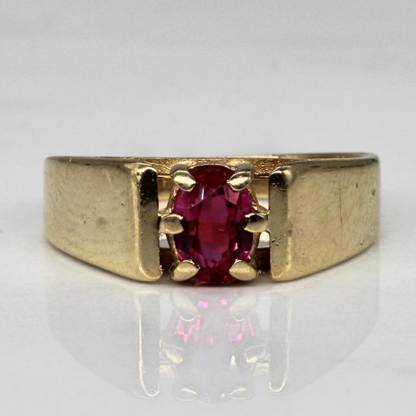 Synthetic Ruby High Set Ring | 0.40ct | SZ 5.75 | Fashion