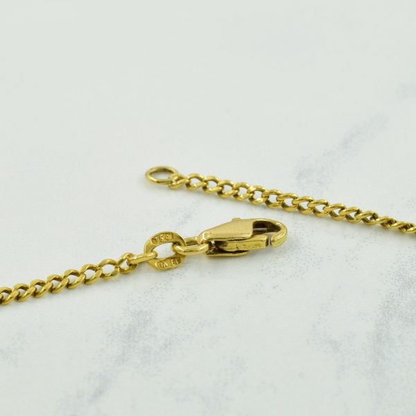 Vintage Italian 18k Yellow Gold Curb Chain | 23.5  | Sale