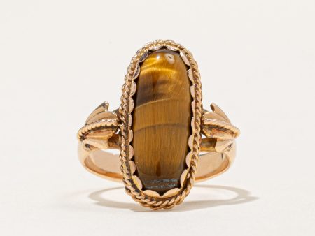 Tiger s Eye Cocktail Ring | 2.70ct | SZ 6.75 | Discount