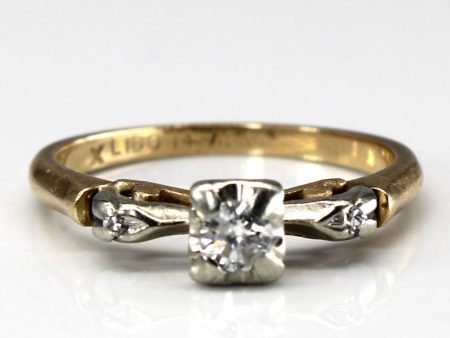 Three Stone Diamond Vintage Ring | 0.13ctw | SZ 5 | Fashion