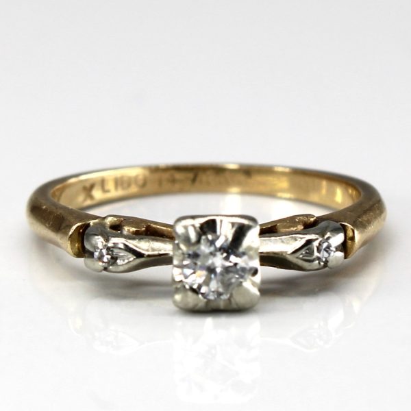 Three Stone Diamond Vintage Ring | 0.13ctw | SZ 5 | Fashion