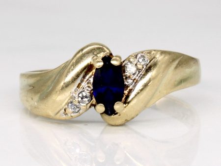 Synthetic Sapphire & Natural Diamond Ring | 0.21ct, 0.03ctw | SZ 7.25 | Sale