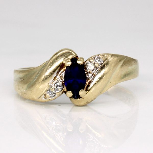 Synthetic Sapphire & Natural Diamond Ring | 0.21ct, 0.03ctw | SZ 7.25 | Sale