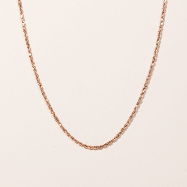 10k Rose Gold Rope Chain | 25  Online now