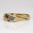 Synthetic Ruby  E.C.  Initial Ring | 0.05ct | SZ 5.25 | Online