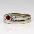 Synthetic Ruby & Diamond Fused Engagement & Wedding Band | 0.14ct, 0.04ctw | SZ 5.25 | For Cheap