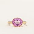 Synthetic Pink Sapphire Cocktail Ring | 2.21ct | SZ 6.5 | For Sale