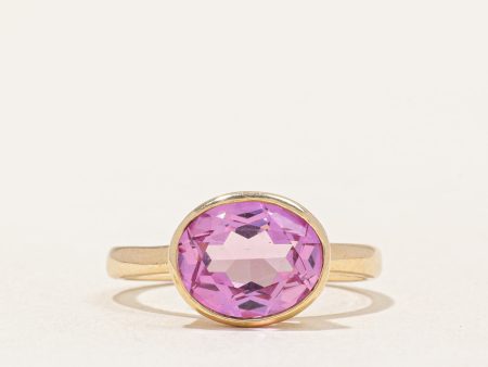 Synthetic Pink Sapphire Cocktail Ring | 2.21ct | SZ 6.5 | For Sale