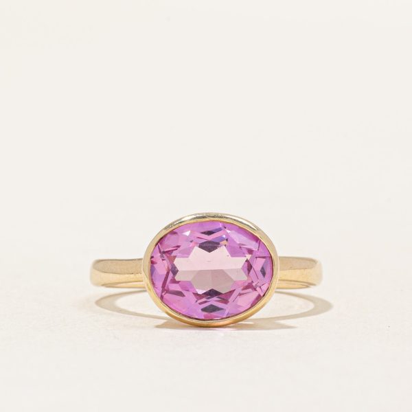 Synthetic Pink Sapphire Cocktail Ring | 2.21ct | SZ 6.5 | For Sale