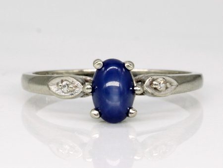 Synthetic Star Sapphire & Diamond Ring | 0.80ct, 0.01ctw | SZ 5.75 | Hot on Sale