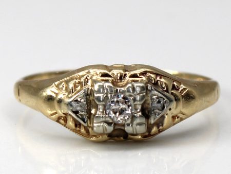 Vintage Old European Cut Diamond Ring | 0.04ct | SZ 6 | on Sale